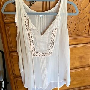 Daniel Rainn Blush Sleeveless Top with Lace Accents